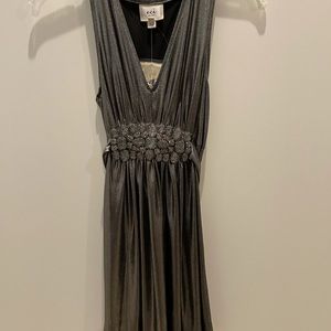 Eco long silver metallic top